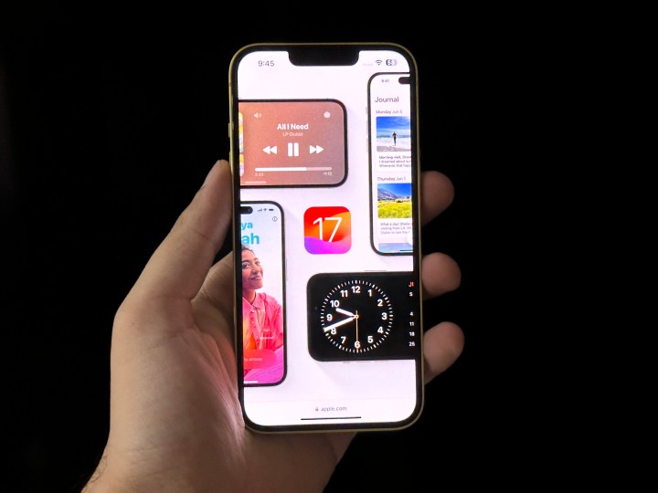 iOS 17 Preview on iPHone display.