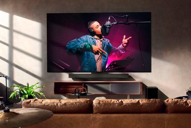 The LG C3 Series OLED 4K TV in a living room.