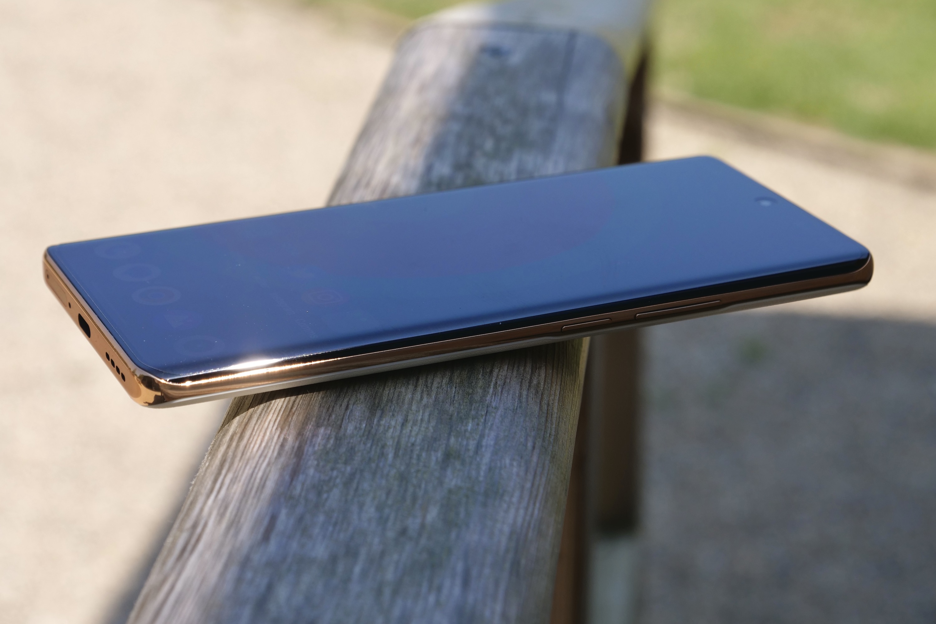 The side of the Realme 11 Pro+, showing the buttons.