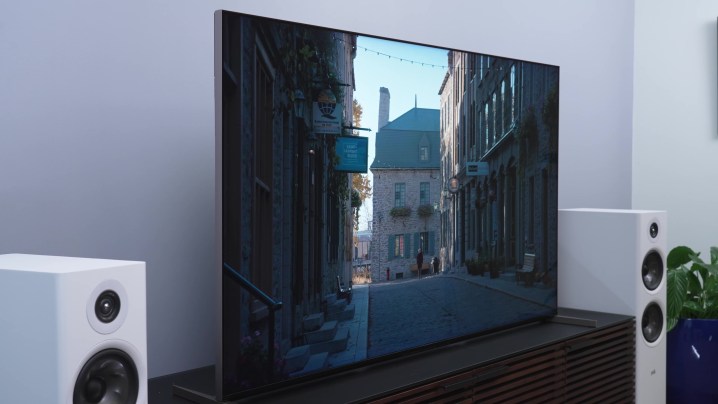 An off-angle view of the Sony Bravia X93L Mini LED TV.