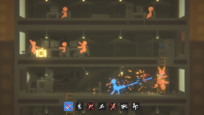 A player fights enemies in Stick it to the Stickman