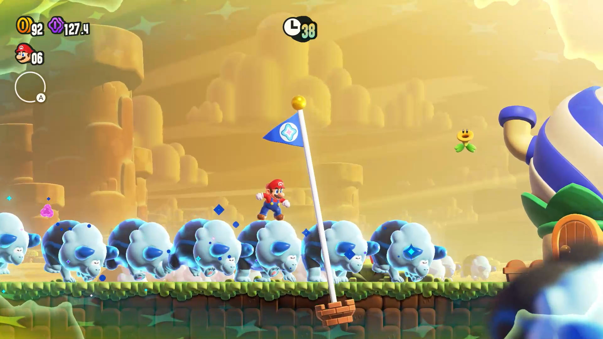 O mastro da bandeira é derrubado em Super Mario Bros. Wonder