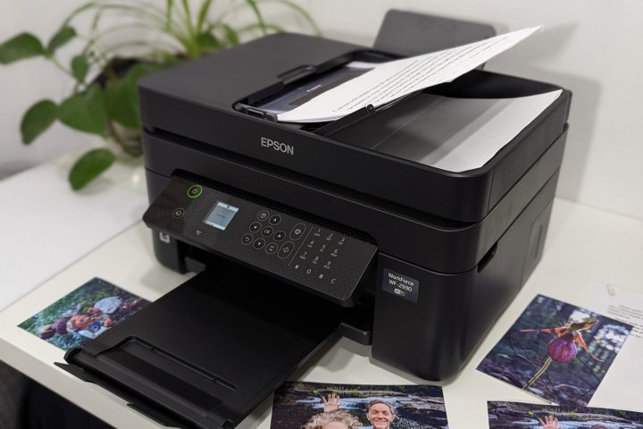 The Epson WorkForce WF-2930's automatic document scanner is loaded.