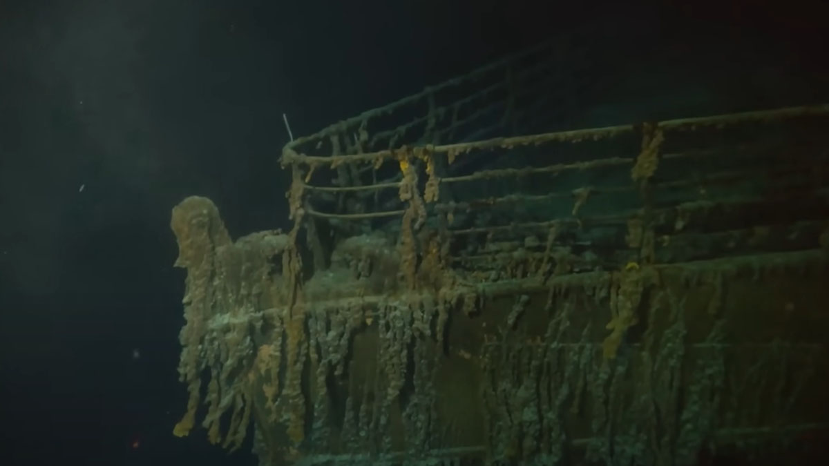 Una captura de pantalla del informe de CBS News sobre el video de la gira Titanic de OceanGate.