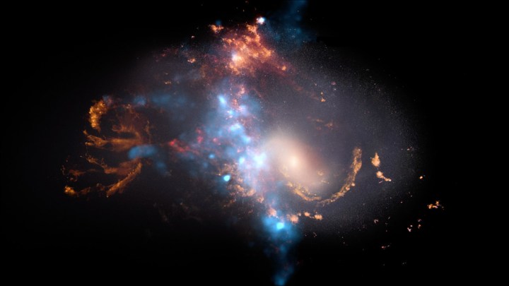 Una nueva visualización explora el quinteto de galaxias del grupo de galaxias Stephan mediante el uso de observaciones en luz visible, infrarroja y de rayos X. La secuencia contrasta imágenes del Telescopio Espacial Hubble de la NASA, el Telescopio Espacial Spitzer, el Telescopio Espacial Webb y el Observatorio de rayos X Chandra para proporcionar información sobre todo el espectro electromagnético.