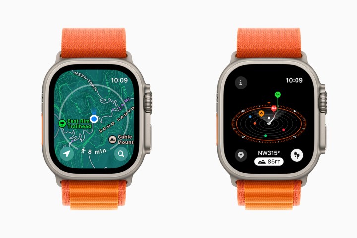 New Topographic map view, and waypoint data, in WatchOS 10.
