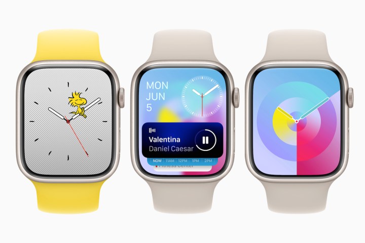 Différents nouveaux cadrans de montre dans WatchOS 10.
