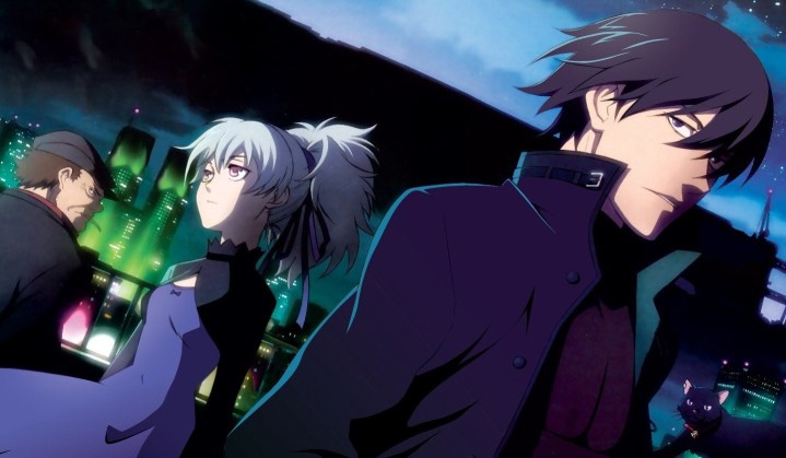 Three people stand in the shadows in Darker than Black.