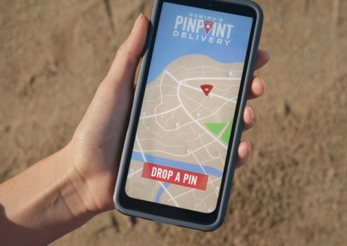 Domino's pinpoint delivery feature showing on its app.