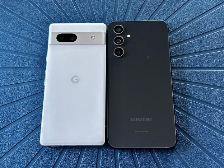 Google Pixel 7a and Samsung Galaxy A54 side by side
