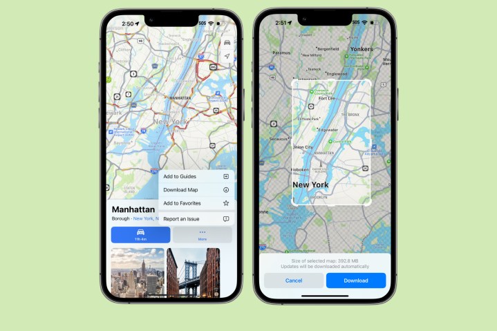 Funzionalità mappe offline per Apple Maps in iOS 17.