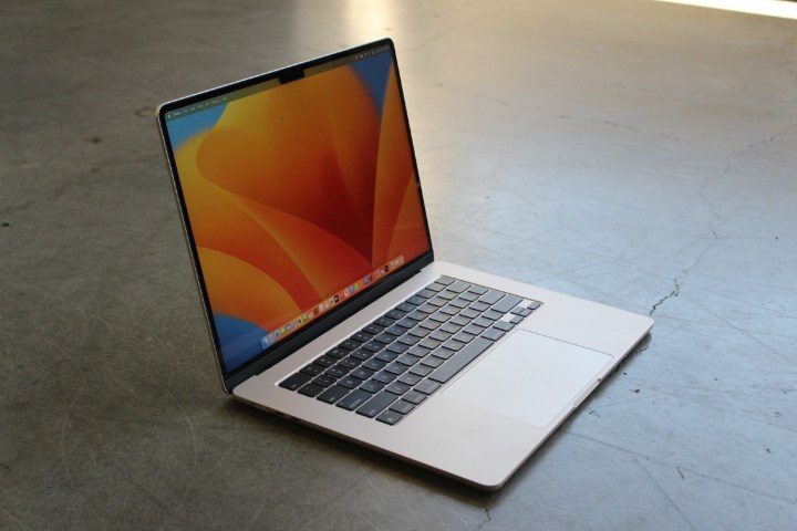 Apple's 15-inch MacBook Air seen from above and the side.