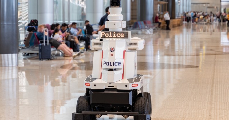 Police robots put on permanent patrol at Singapore
airport