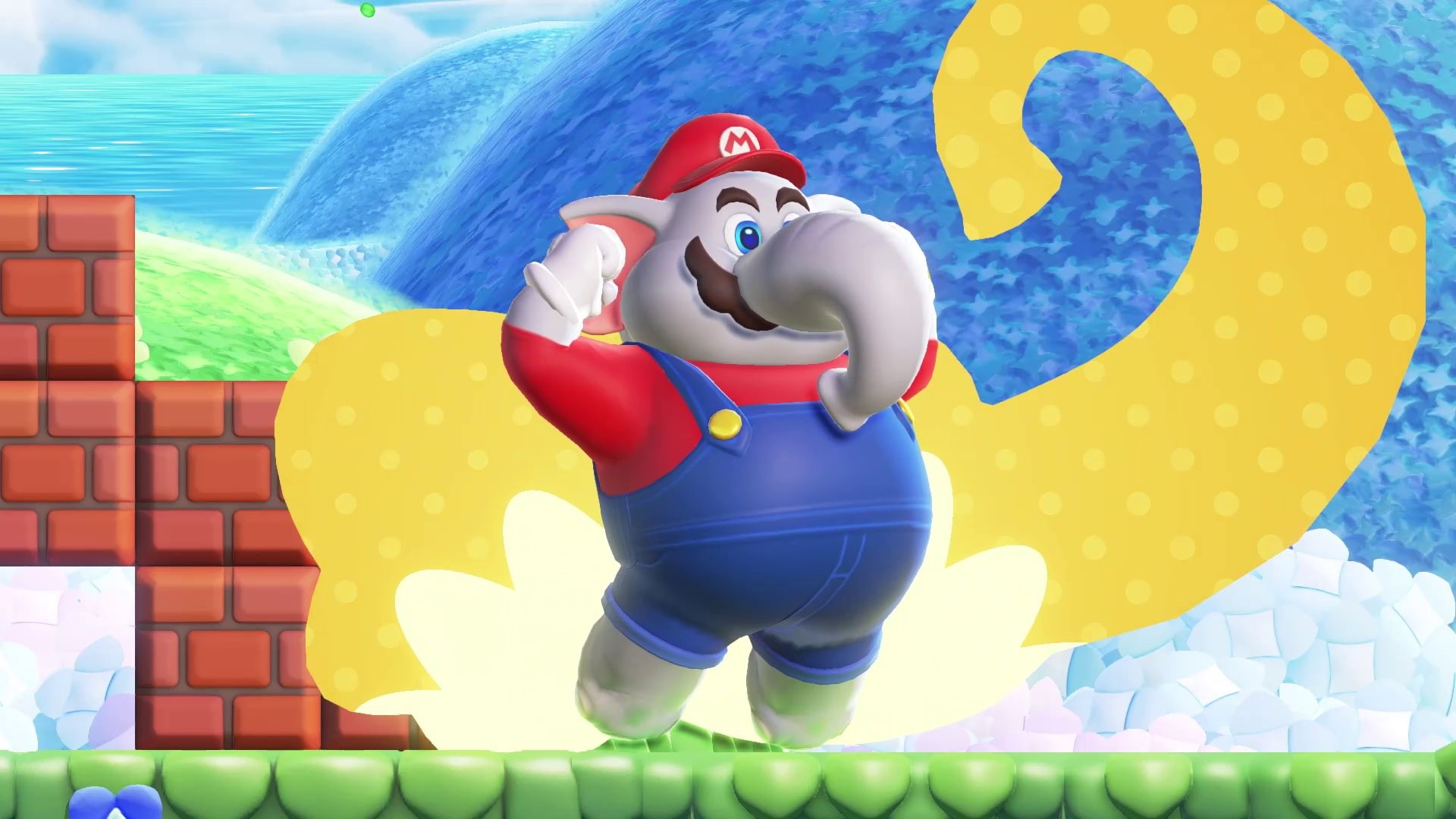 Mario como um elefante em Super Mario Bros. Wonder.