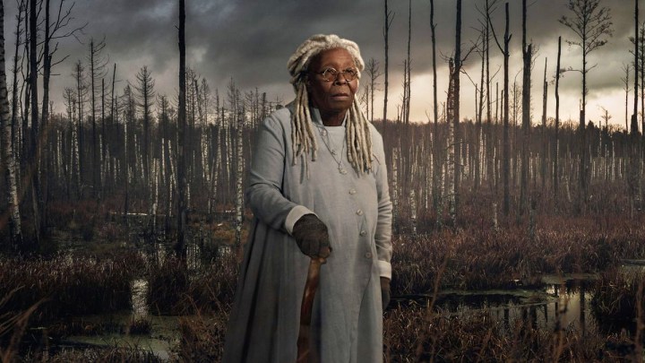 Whoopi Goldberg stands in a field in The Stand.