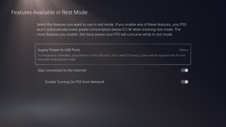 Remote Play settings on PS5.