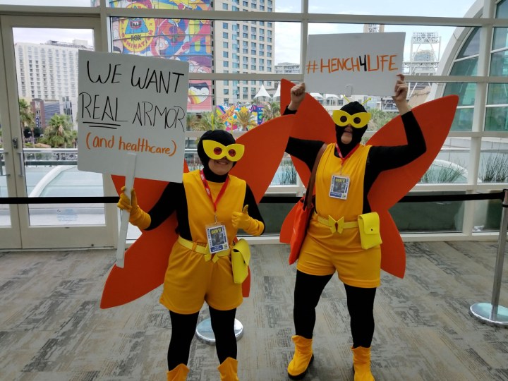 Fans dressed as 21 and 24 from The Venture Bros..