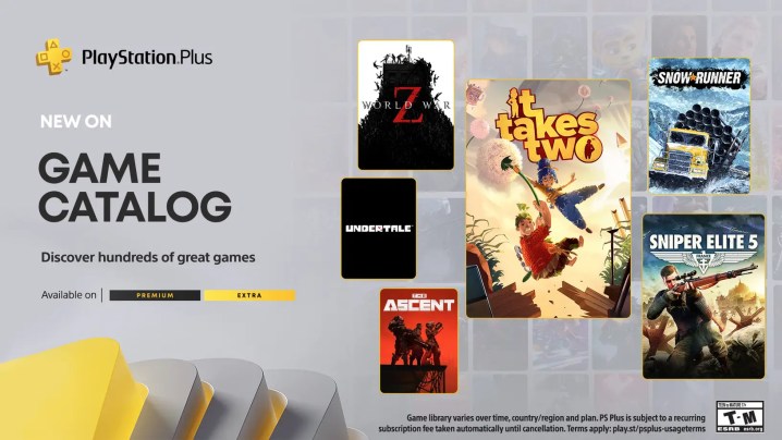 Key art for July's PlayStation Plus game catalog additions. 