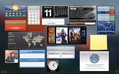 Dashboard Widgets OS X El Capitan
