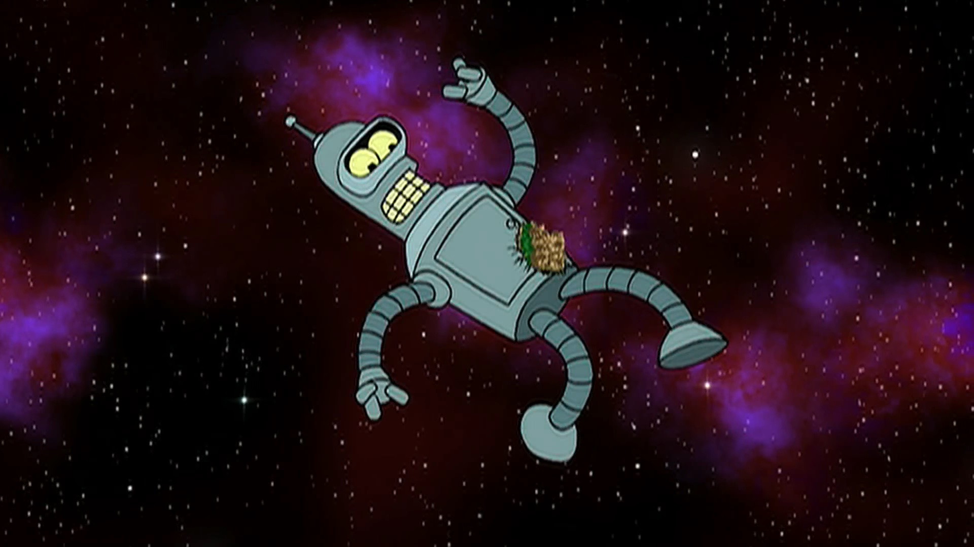 Bender no espaço em "Futurama".