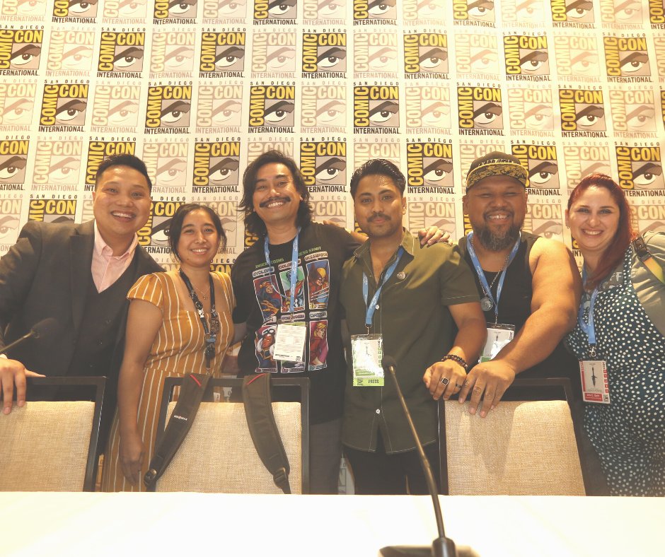 Os palestrantes "Filipinx Voices in Pop Culture" na San Diego Comic-Con.