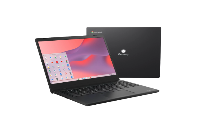 The Gateway Chromebook at a side angle with another one behind it.