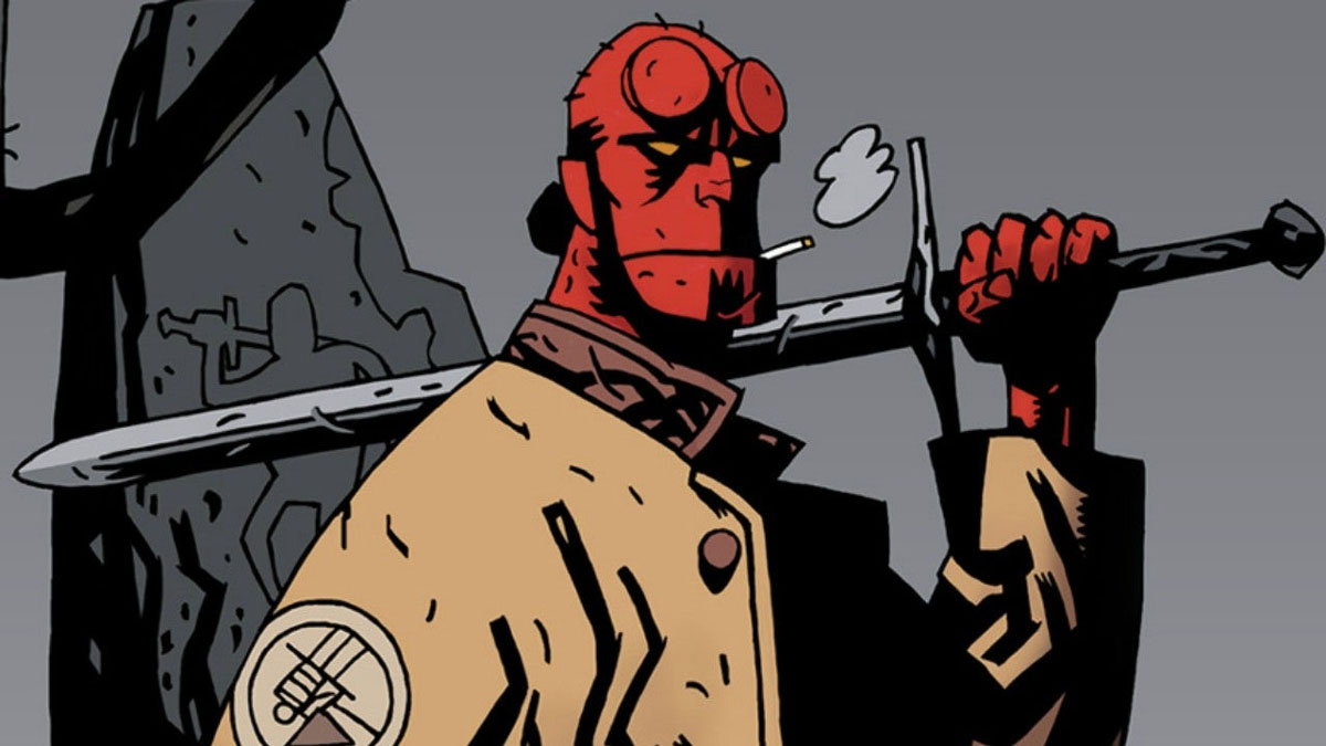 Uma ilustração de Hellboy.
