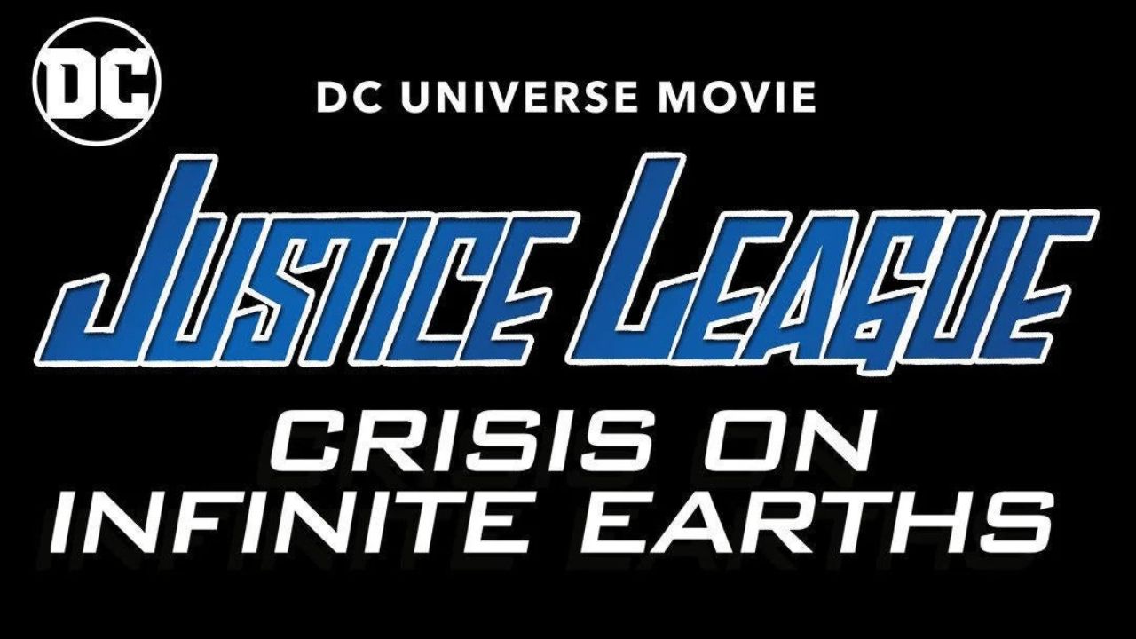 O logo do filme Liga da Justiça: Crise nas Infinitas Terras.