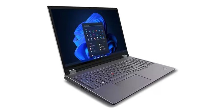 The Lenovo ThinkPad P16 Gen 2 Intel Mobile Workstation at a side angle.