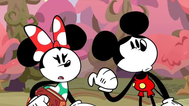 Mickey e Minnie na Disney Illusion Island.