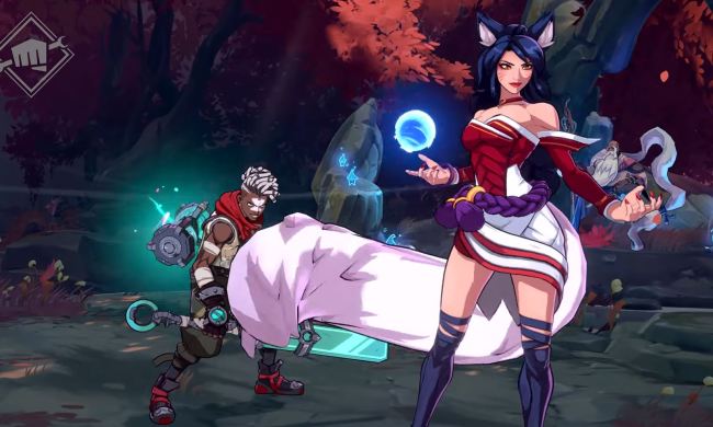 League of Legends fighting game Project L match intro featuring Ekko and Ahri.