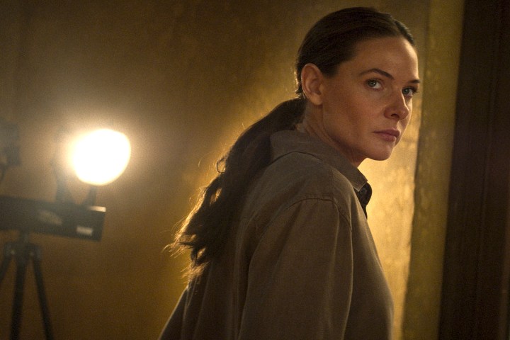 Rebecca Ferguson stands near a light in Mission: Impossible - Dead Reckoning Part One.