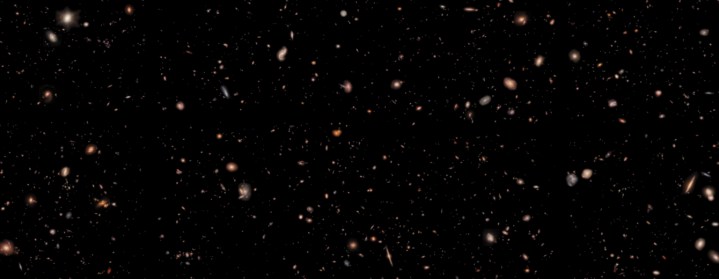 Una sección de una imagen de James Webb que muestra una pequeña parte de la Franja de Groth extendida, ubicada entre las constelaciones de la Osa Mayor y Boötes.