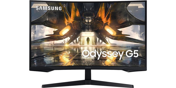 The Samsung Odyssey G55 facing forward.