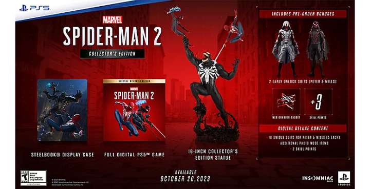 A promotion for the Collector's Edition of Spider-Man 2 with a statue.