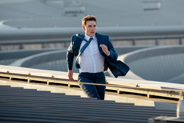 Tom Cruise runs on a rooftop in Mission: Impossible - Dead Reckoning Part one.