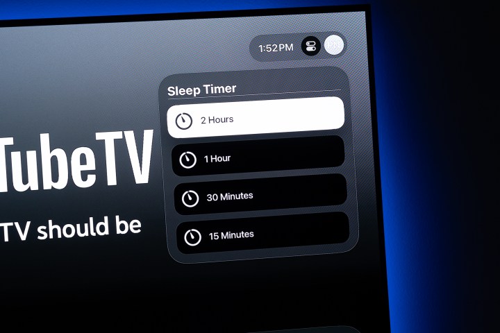 Apple TV Sleep Timer options.