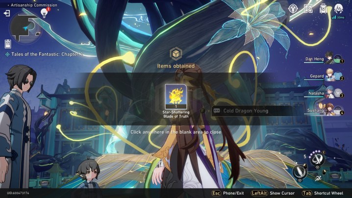 Honkai: Star Rail star-shattering blade of truth yellow sword in inventory