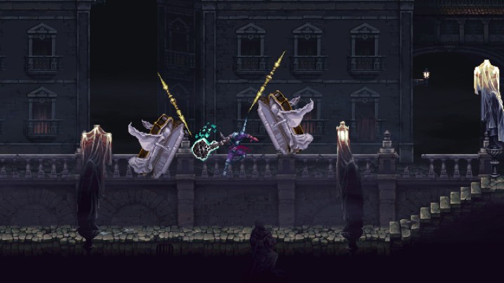 The Penitent One fights coffins in Blasphemous 2.