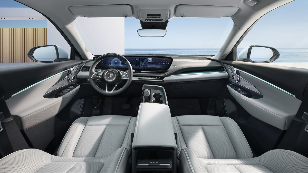 Uma visão do Buick Electra Interior de trás para frente. 
