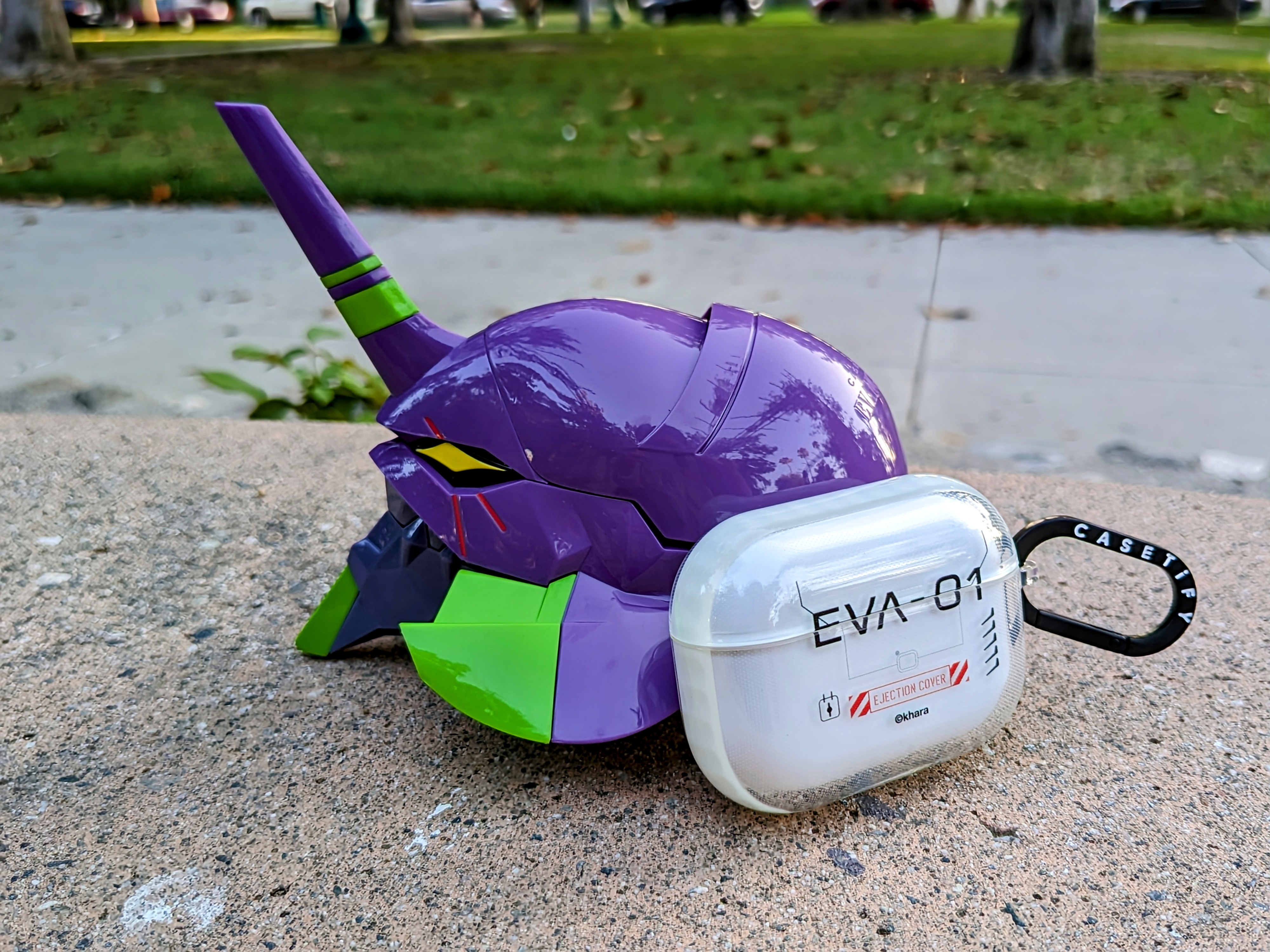 CASETiFY Evangelion Type-01 AirPods Pro 2 case with inner case on the outside.
