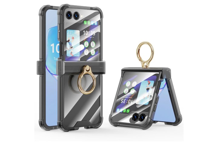 The Dakorie ring case for the Z Flip 5 on a blank background.