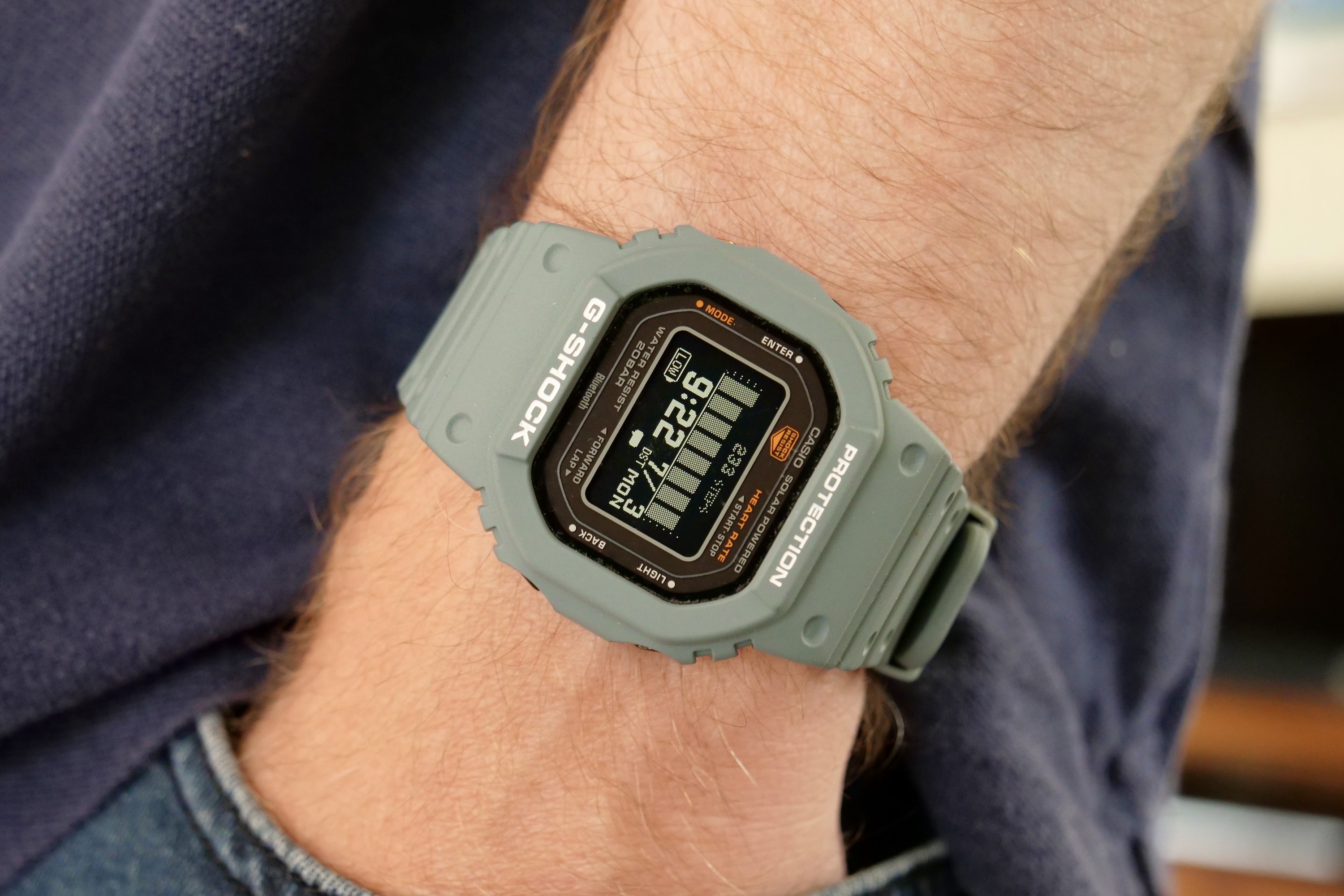 A person wearing the Casio G-Shock DW-H5600.