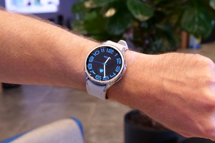 The 47mm Samsung Galaxy Watch Classic in silver.