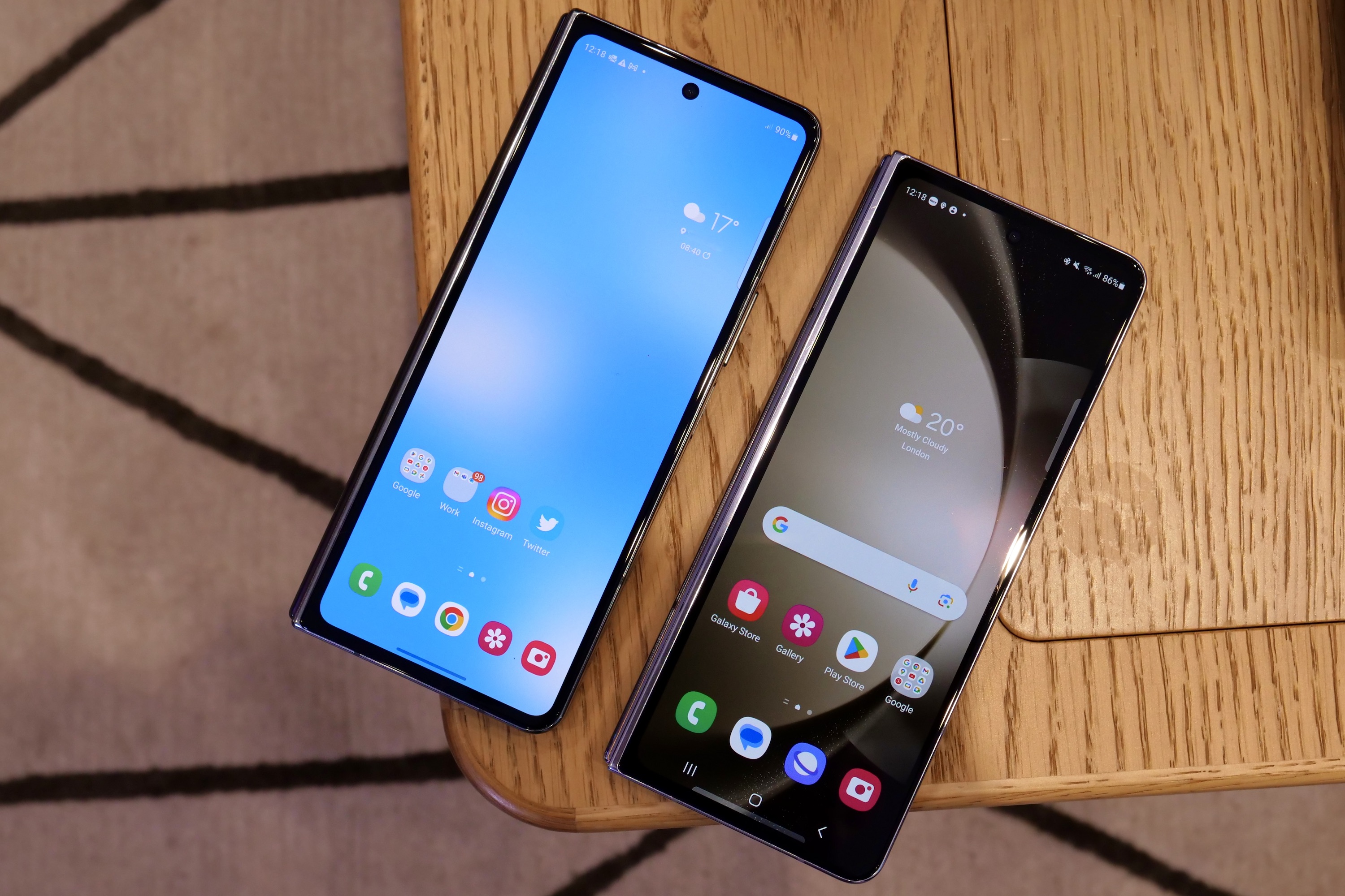 The Samsung Galaxy Z Fold 4 and Galaxy Z Fold 5's cover screens.