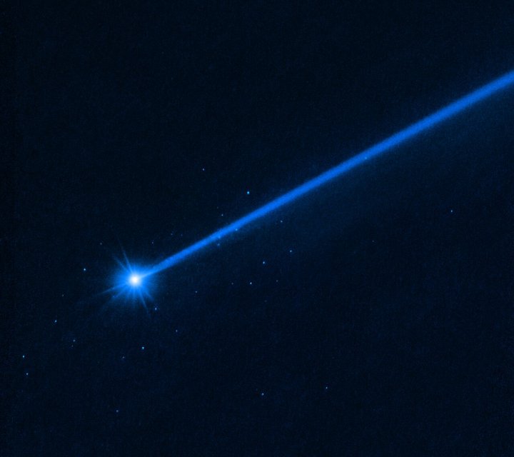 A NASA/ESA Hubble Space Telescope image of the asteroid Dimorphos taken on 19 December 2022.