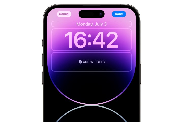 IPhone che mostra il pulsante Aggiungi widget