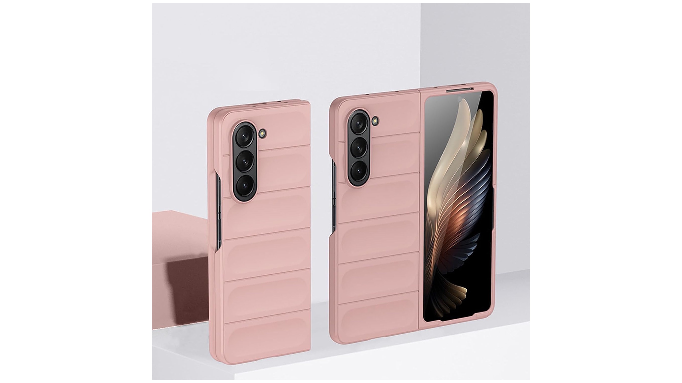 lisade Thin Slim Case for Samsung Galaxy Z Fold 5 in pink.