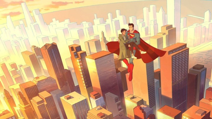 Superman carries Lois while flying in My Adventures with Superman.