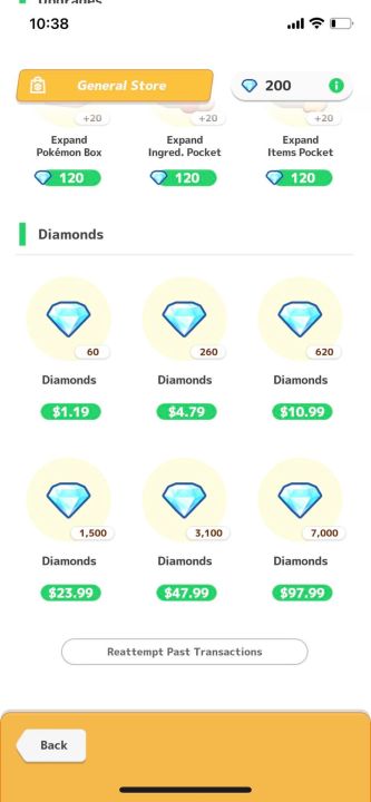 Los paquetes de diamantes pagados aparecen en la tienda de Pokemon Sleep.